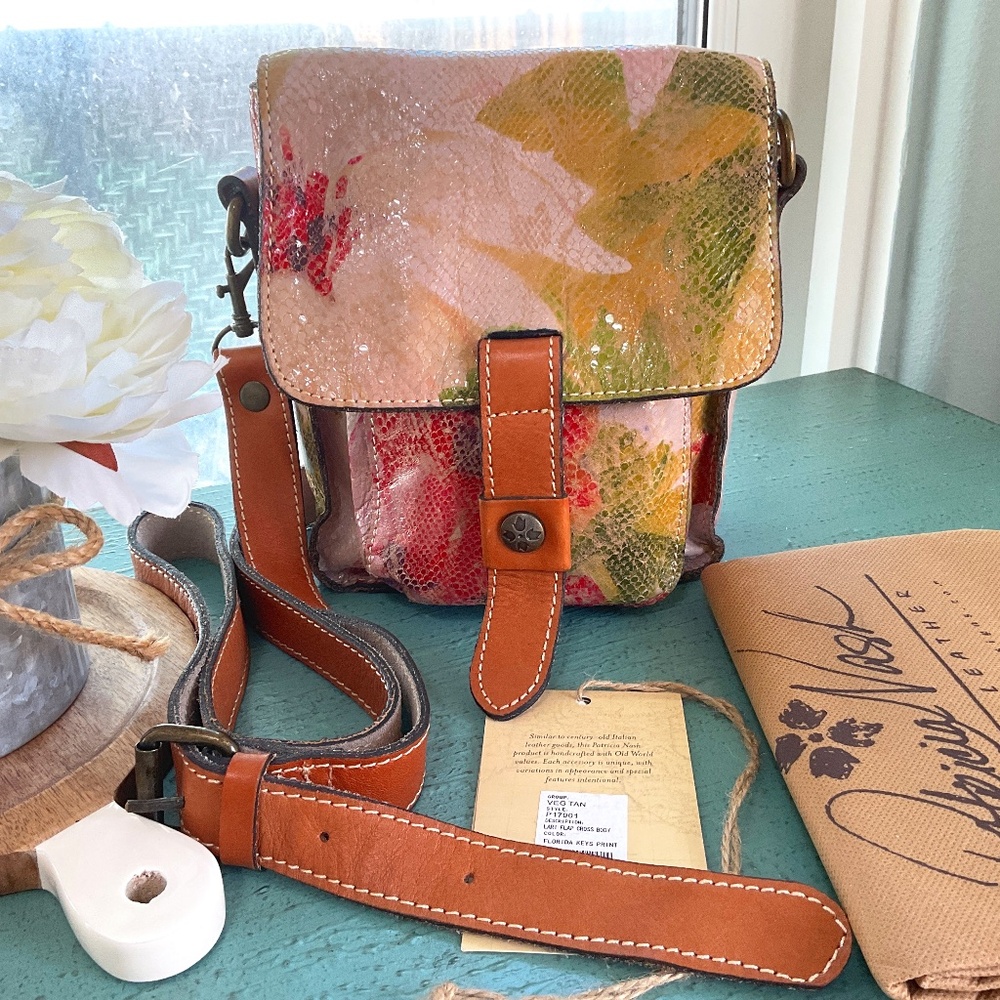 Patricia Nash Leather “Florida Keys” Lari Flap Crossbody